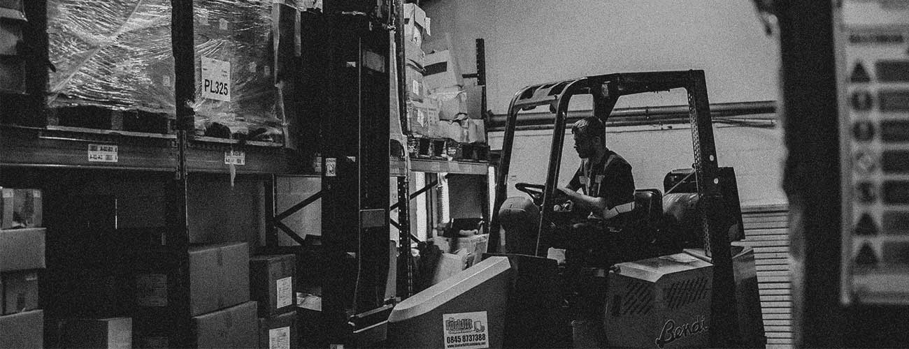 Forklift in the warehouse